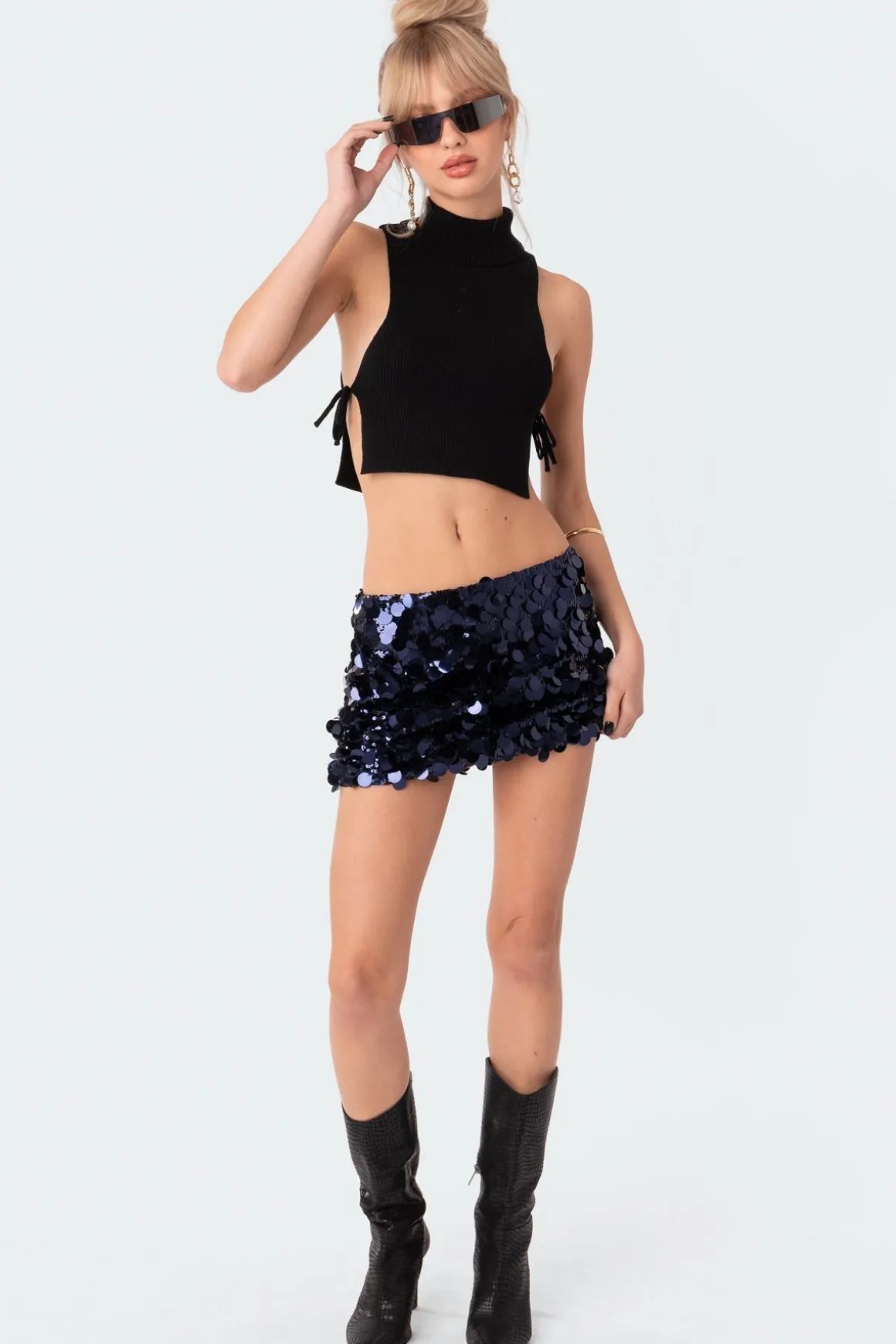 Sabina Low-Rise Sequin Mini Skirt