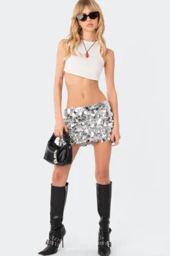 Sabina Low-Rise Sequin Mini Skirt