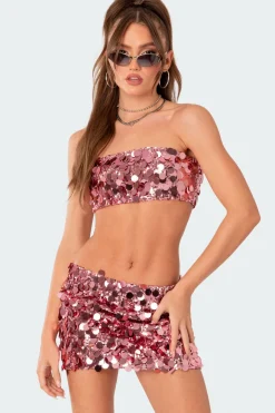 Sabina Sequin Bandeau Top