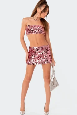 Sabina Sequin Bandeau Top