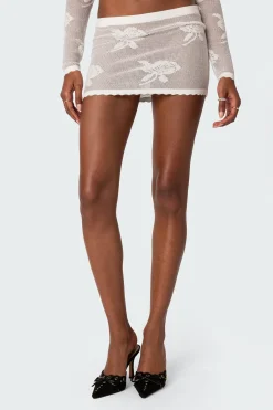 Saga Embroidered Sheer Mini Skirt