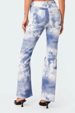 Saint Printed Flared Jeans