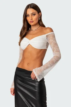 Sainty Sheer Lace Crop Top
