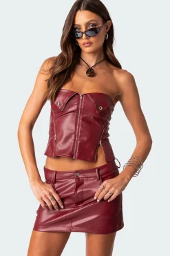 Sam Faux Leather Zip Corset