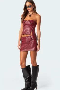 Sam Faux Leather Zip Corset