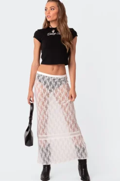 Sandra Sheer Lace Maxi Skirt