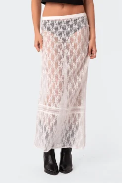 Sandra Sheer Lace Maxi Skirt
