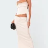 Satin Back Slitted Low Rise Maxi Skirt