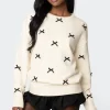 Satin Bow Oversized Sweater