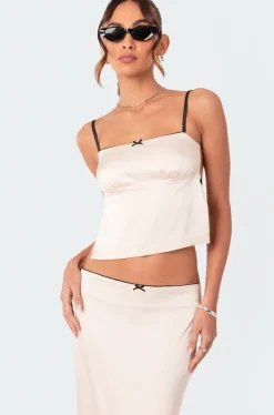 Satin Open Back Top