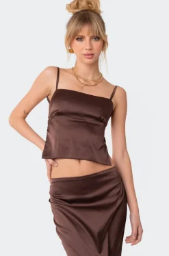 Satin Open Back Top