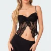 Sav Split Front Sheer Lace Corset