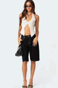 Sculpt Knitted Split Front Top