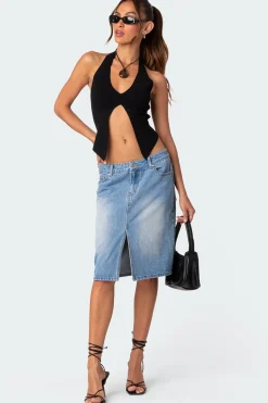 Sculpt Knitted Split Front Top