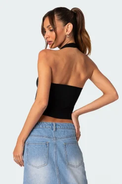 Sculpt Knitted Split Front Top