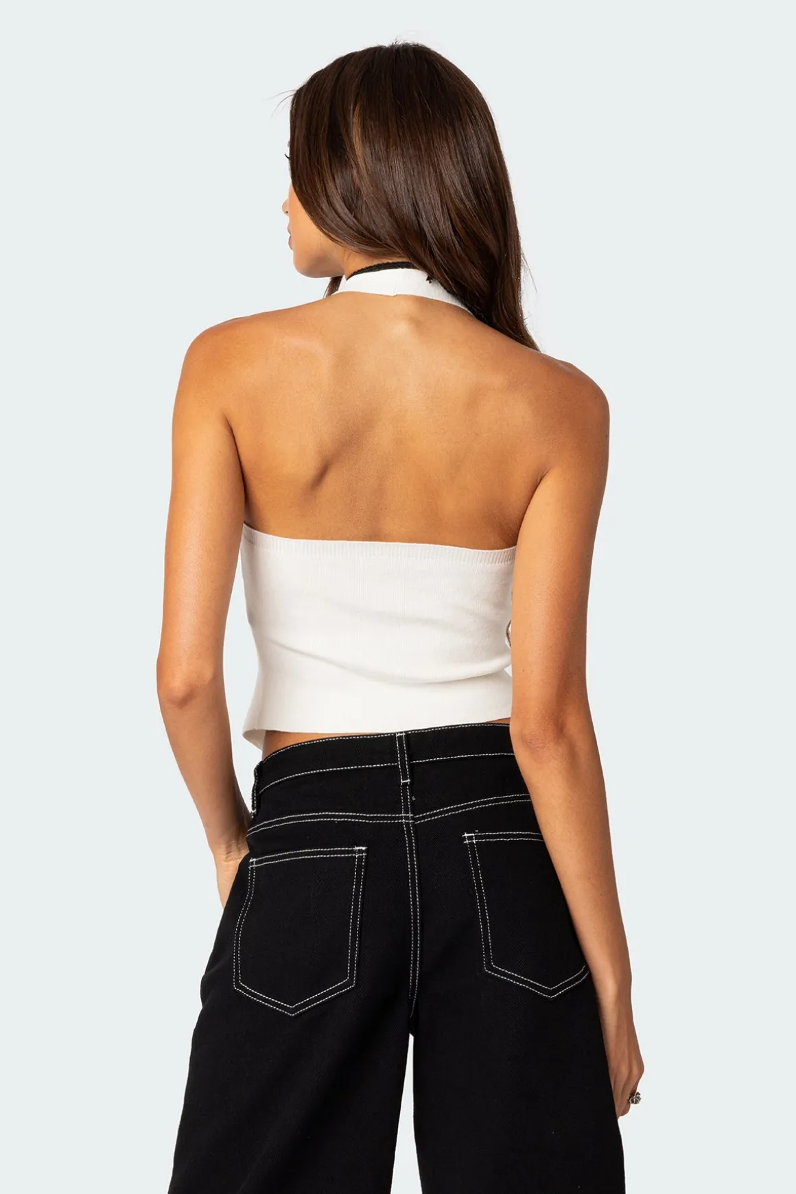 Sculpt Knitted Split Front Top