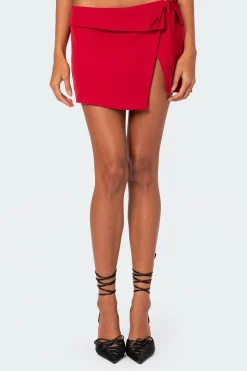 Selena Asymmetric Wrap Mini Skirt