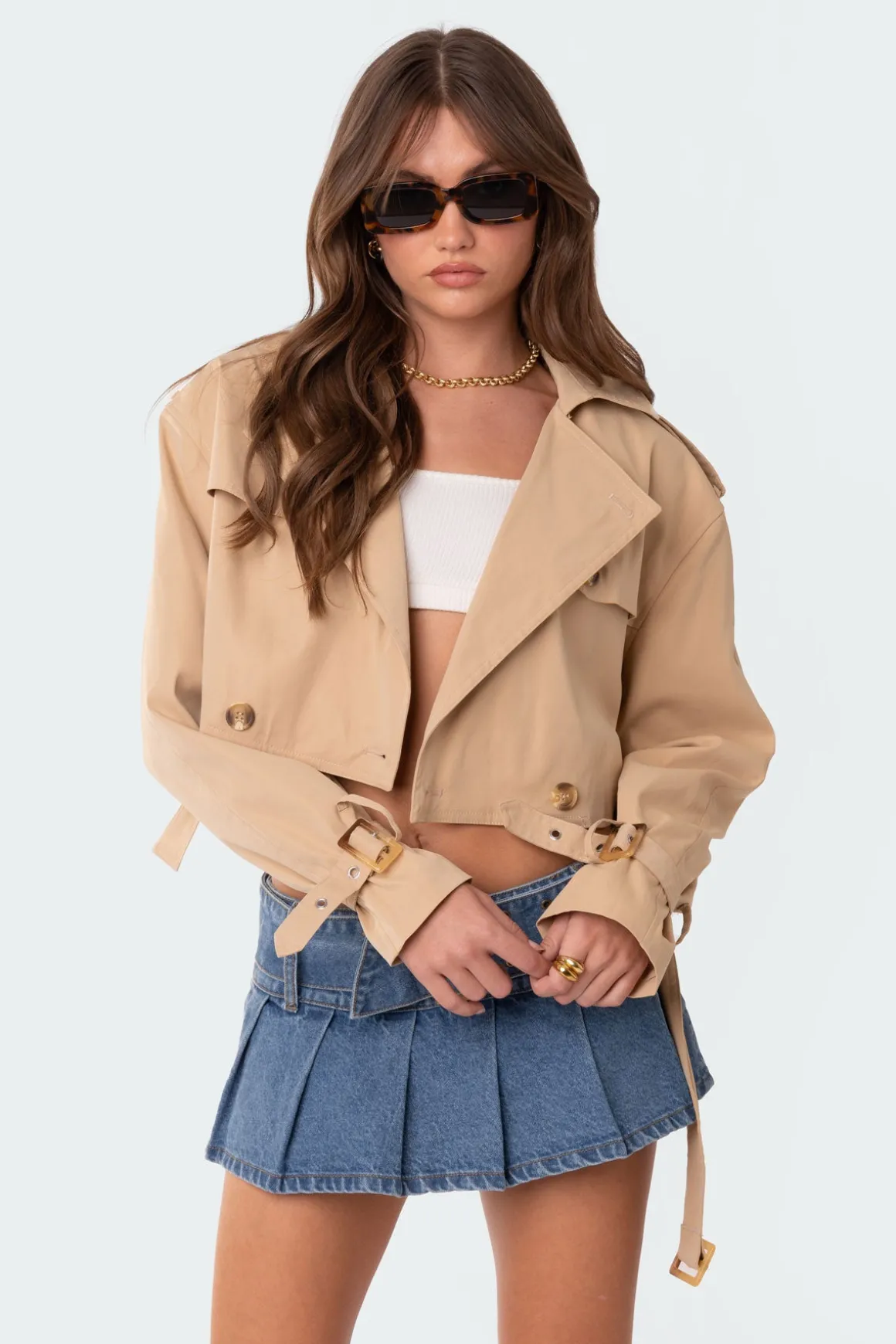 Shadow Cropped Trench Jacket