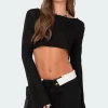 Sheer Raw Hem Crop Top