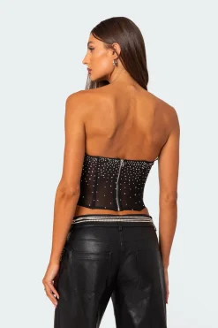 Sheer Rhinestone Corset