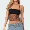Sheer Sequin Backless Top