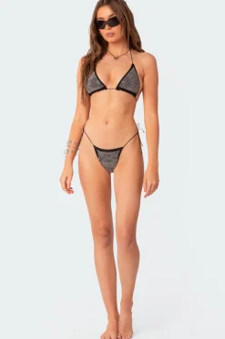 Shimmer Rhinestone String Bikini Bottom