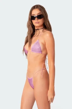 Shimmer Rhinestone String Bikini Bottom
