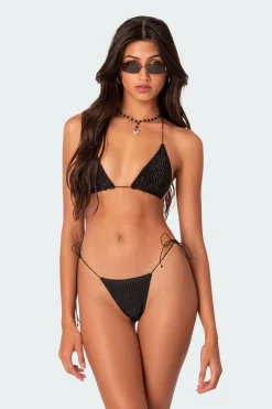 Shimmer Rhinestone Triangle Bikini Top