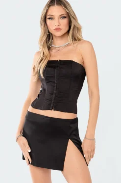 Silky Satin Back Lace Corset