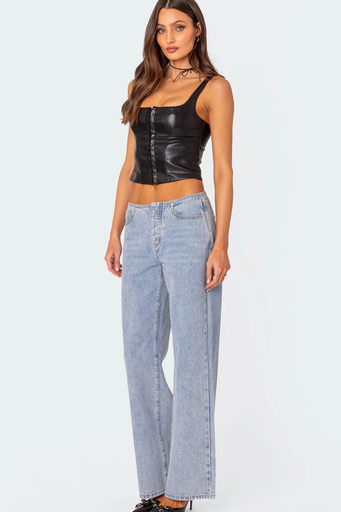 Simone Faux Leather Corset