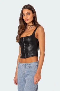 Simone Faux Leather Corset