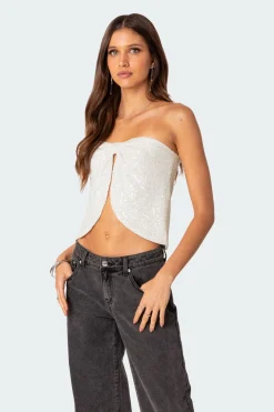 Siren Sequin Split Front Top