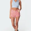 Skyler Check Denim Shorts