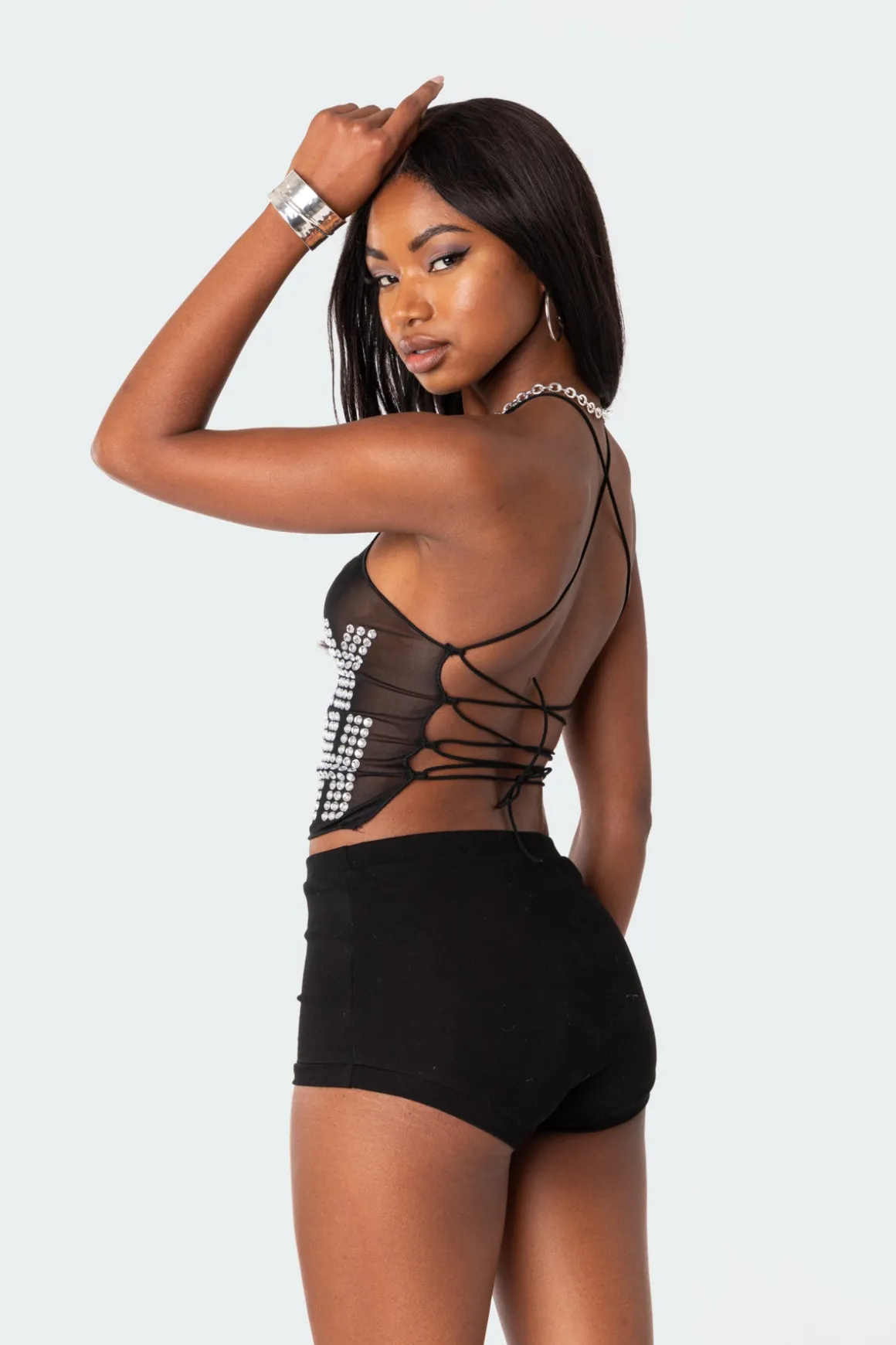 Slay B Sheer Mesh Crop Top