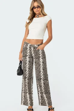 Snakescale Printed Low Rise Jeans