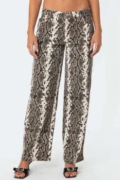 Snakescale Printed Low Rise Jeans