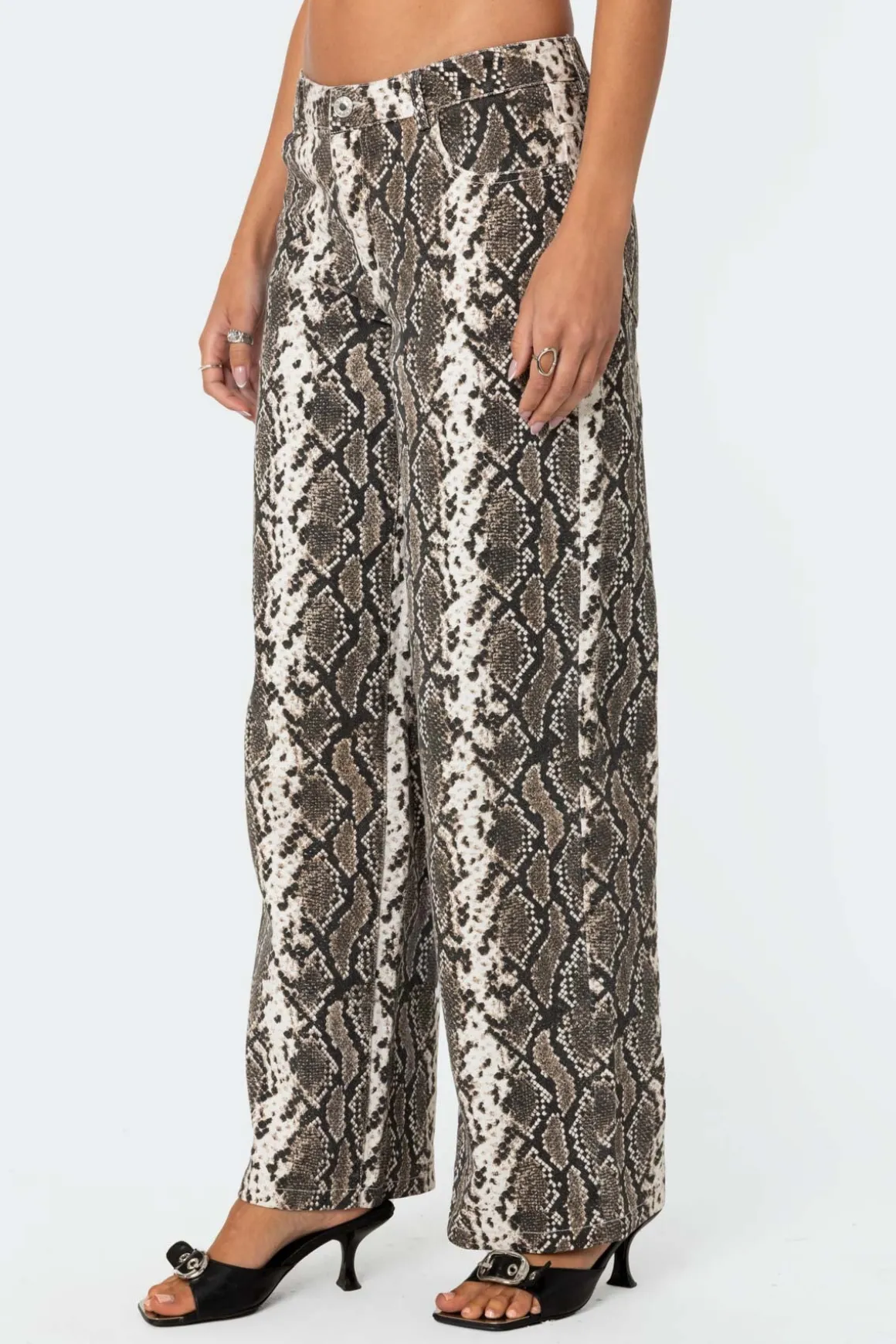 Snakescale Printed Low Rise Jeans