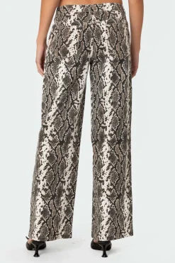 Snakescale Printed Low Rise Jeans