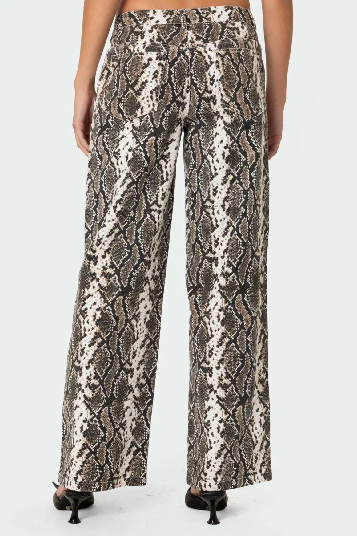 Snakescale Printed Low Rise Jeans