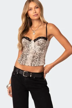 Snakeskin Denim Corset