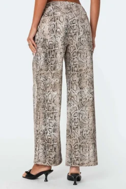 Snakeskin Printed Low Rise Jeans