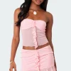Solange Ruffle Mesh Tube Top