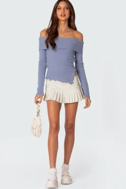 Sonya Fold Over Knit Top