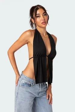 Split Front Halter Top