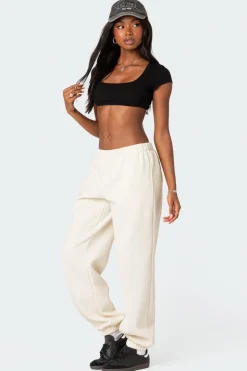 Square Neck Ribbed Crop Top