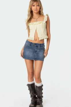 Square Neck Ruffled Corset