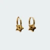 Star Charm Hoop Earrings