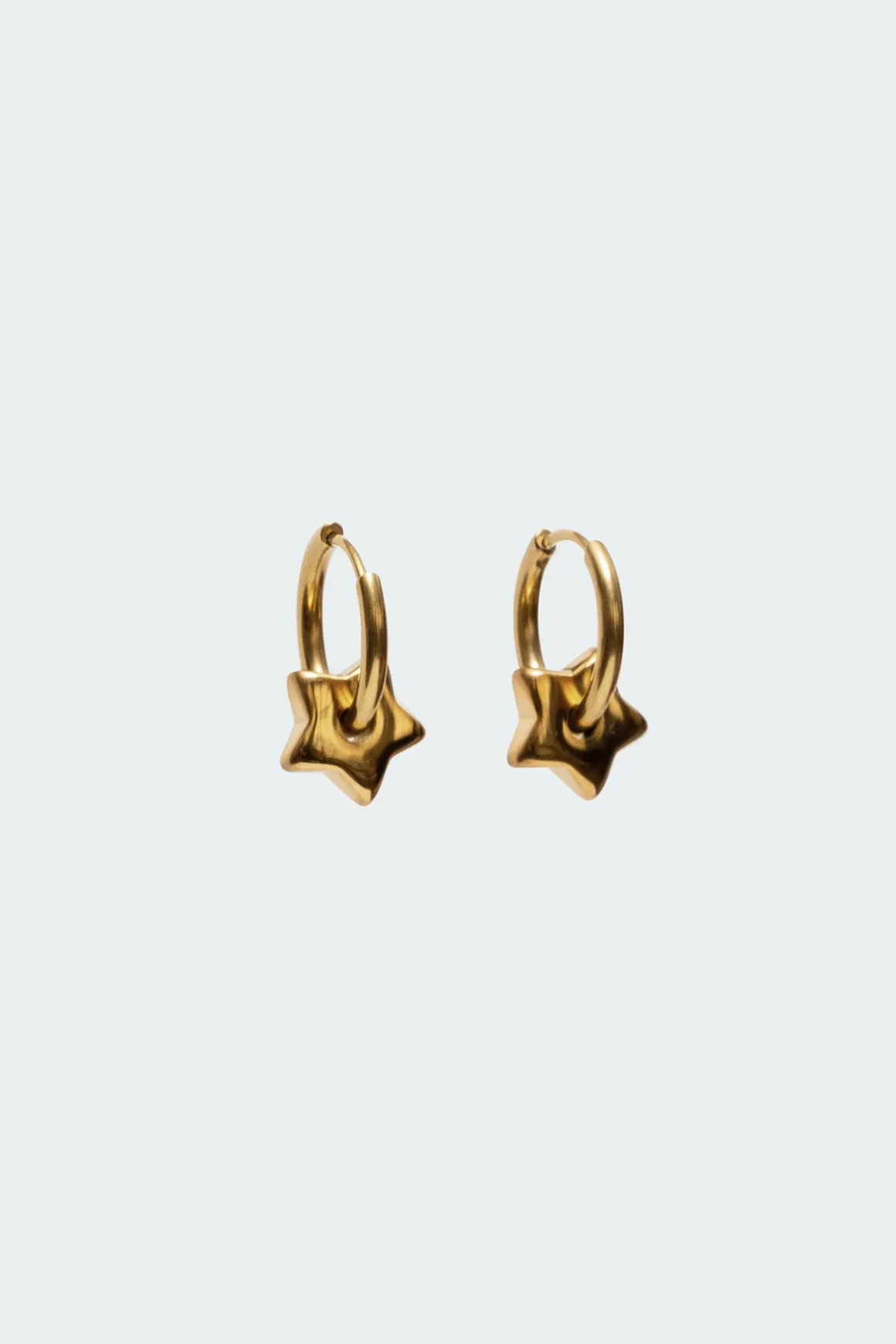 Star Charm Hoop Earrings