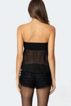 Starfish Strapless Chiffon Top