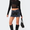 Stars Align Low Rise Denim Mini Skirt